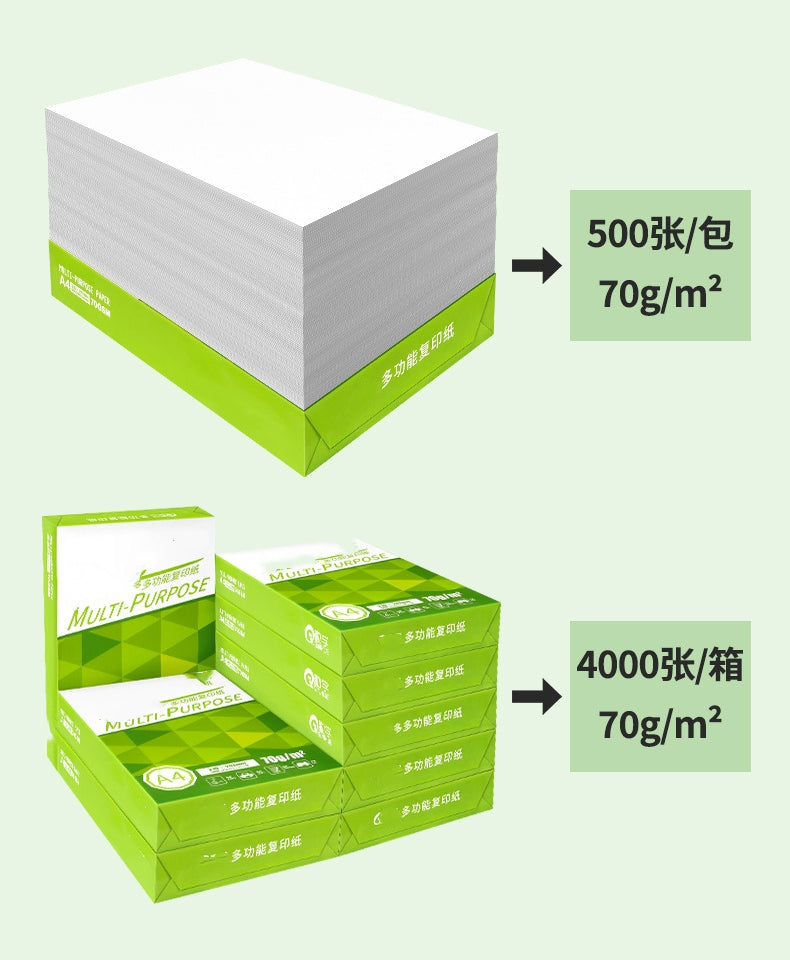 A4 Copy Paper, 500 2500 4000 Sheets, White, 70g — Printing Paper for Home, School, and Office Use