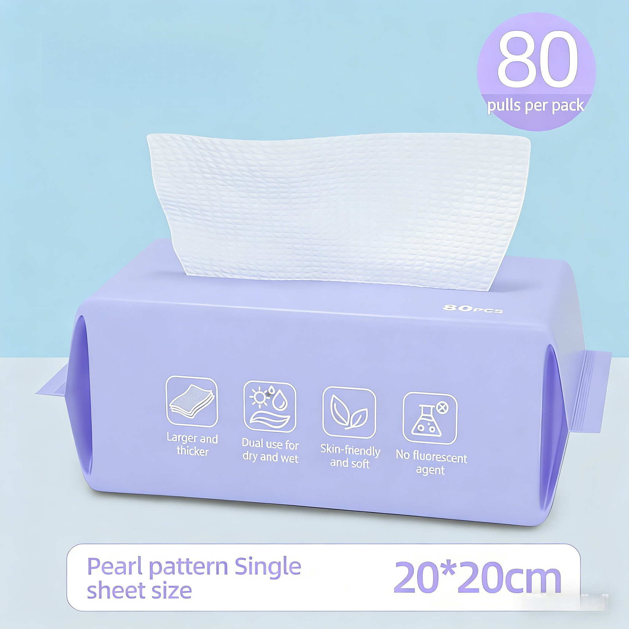 Pure Cotton Facial Cleansing Towels — Soft, Double-Layer, Disposable Face Towels