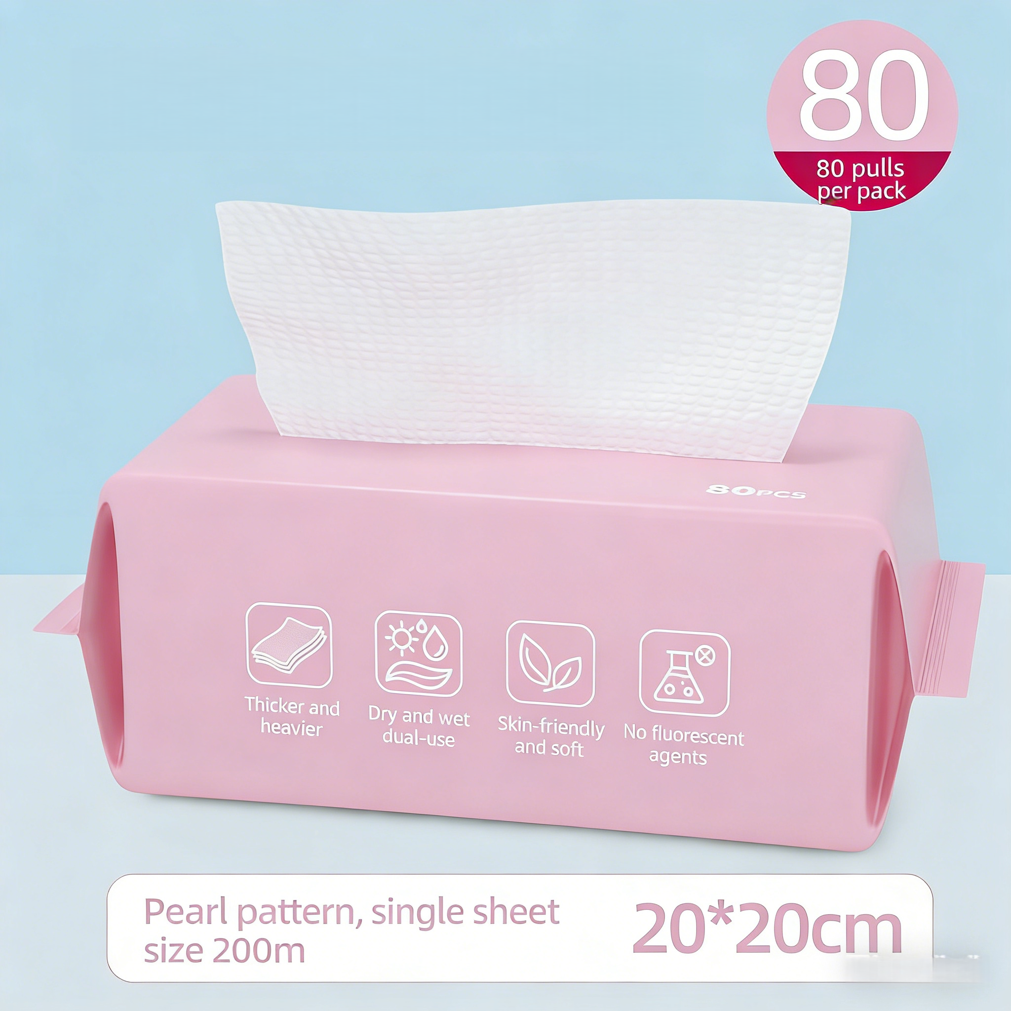 Pure Cotton Facial Cleansing Towels — Soft, Double-Layer, Disposable Face Towels