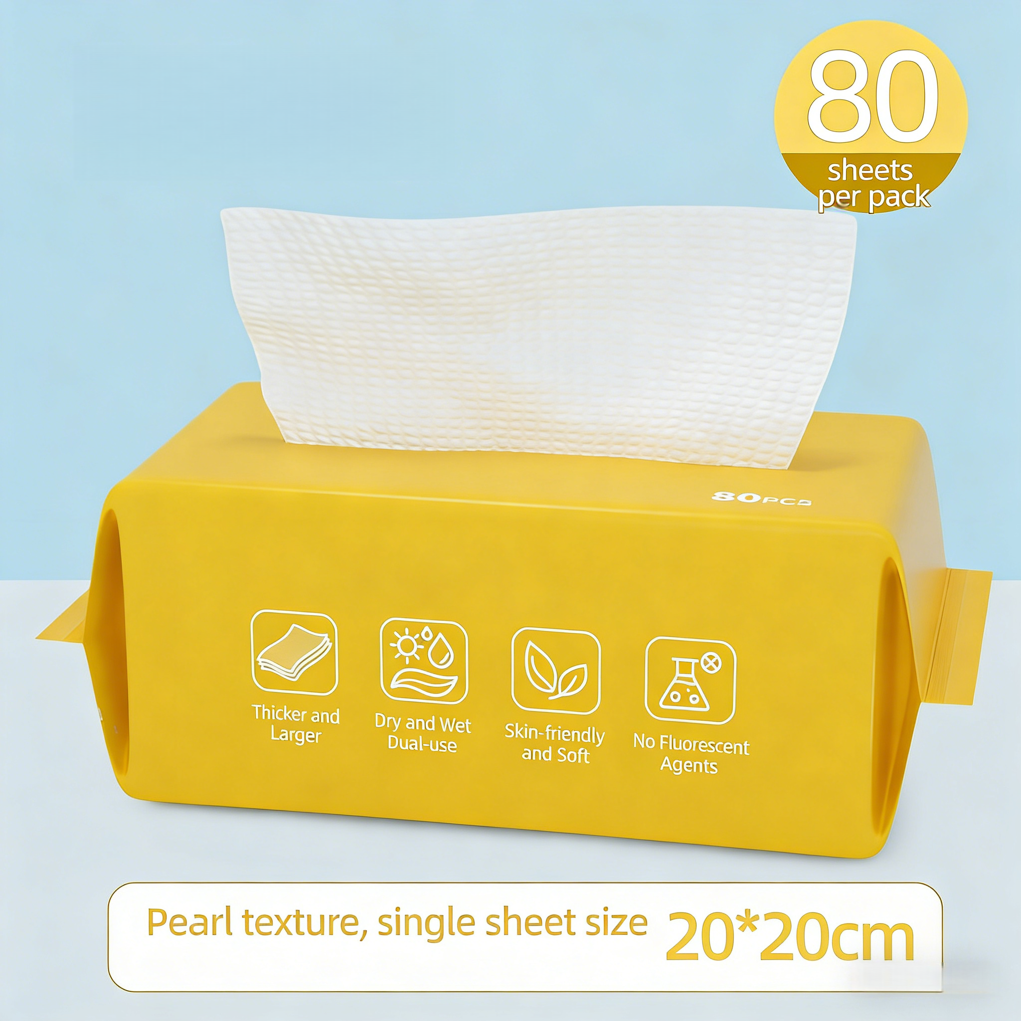 Pure Cotton Facial Cleansing Towels — Soft, Double-Layer, Disposable Face Towels