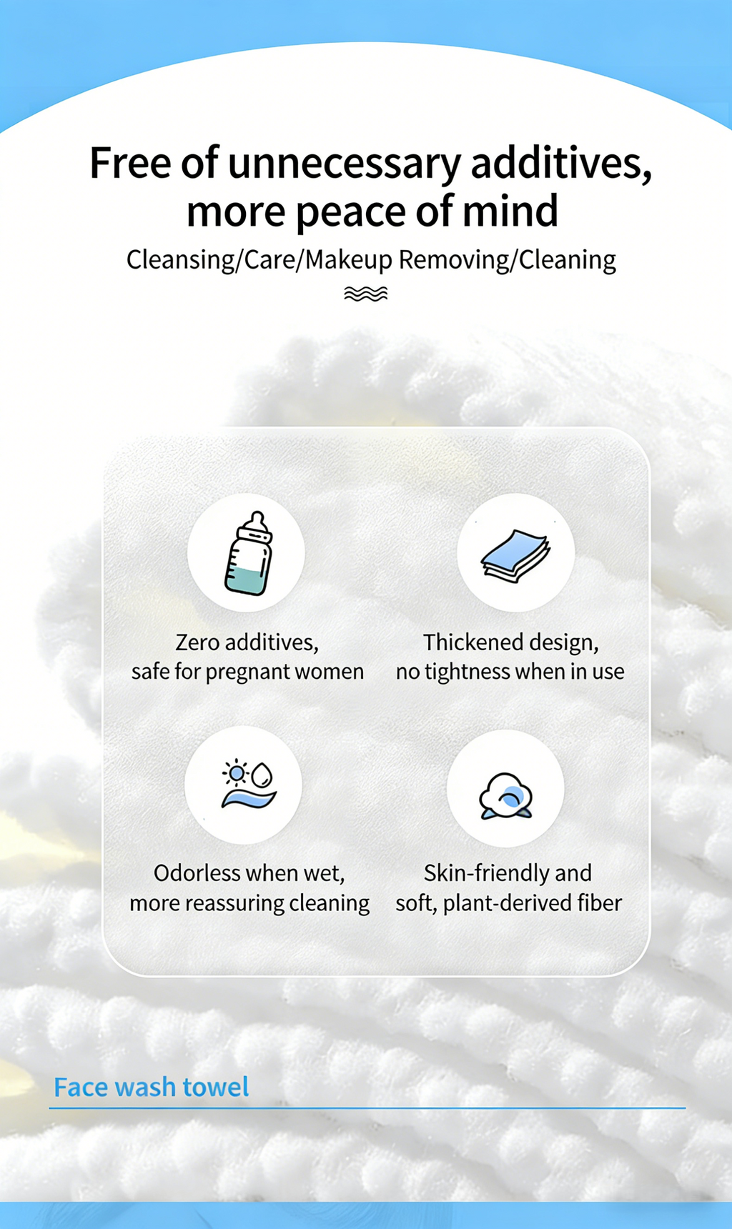 Pure Cotton Facial Cleansing Towels — Soft, Double-Layer, Disposable Face Towels