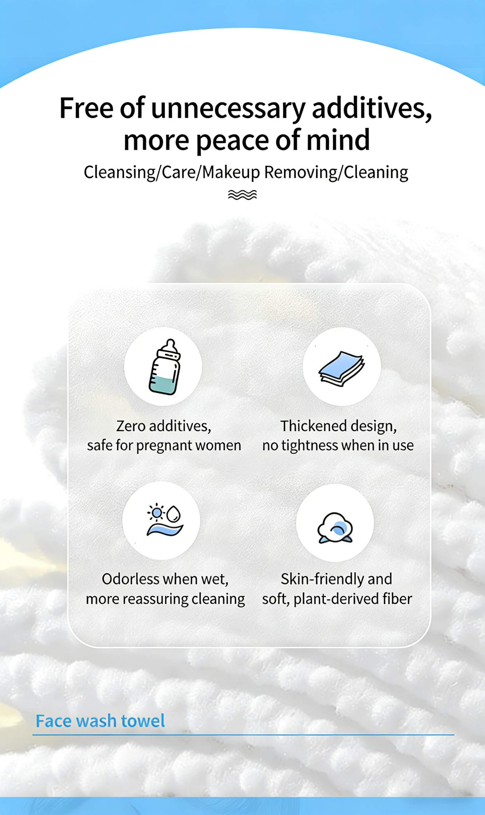 Pure Cotton Facial Cleansing Towels — Soft, Double-Layer, Disposable Face Towels