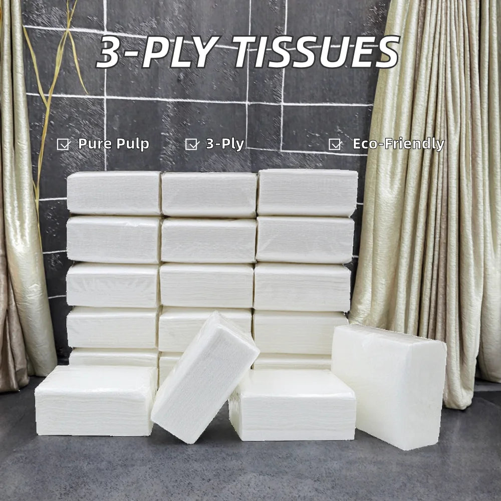 Commercial Wholesale 3-Ply Box Tissue Transparent Bag Restaurant Food Paper Napkins for Hotel Household Toilet Paper for Home