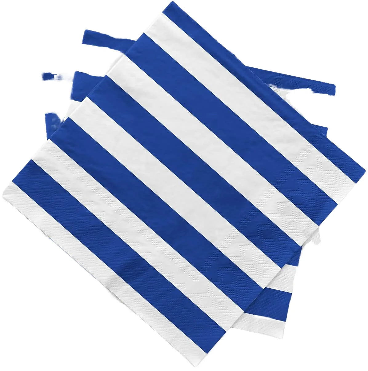Customizable Disposable 3-Ply Blue and White Stripe Paper Napkins Beverage Cocktail Wedding 2-Ply Colored Logo Printed Bag