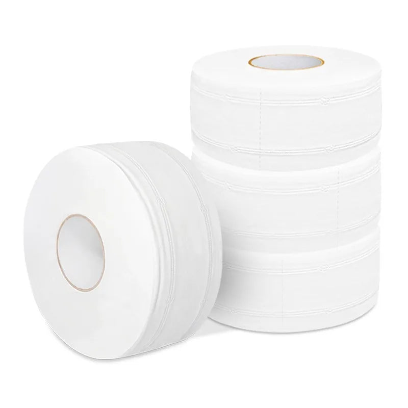 12 Rolls Jumbo Commercial Hotel Bathroom Toilet Paper Strong Soft Flushable