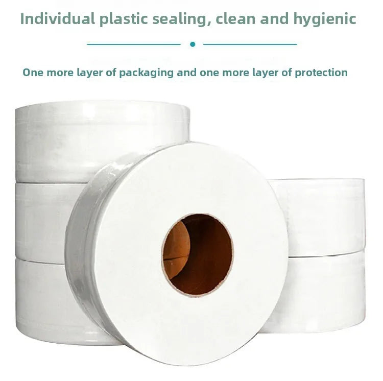 12 Rolls Jumbo Commercial Hotel Bathroom Toilet Paper Strong Soft Flushable
